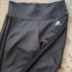 Adidas climate grey leggings black pin stripe